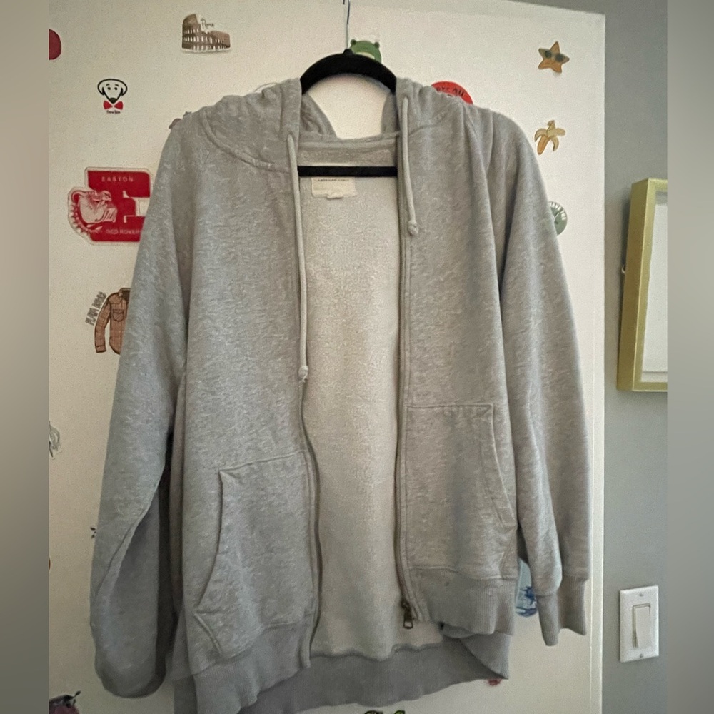 Grey American eagle zip up soft and comfy